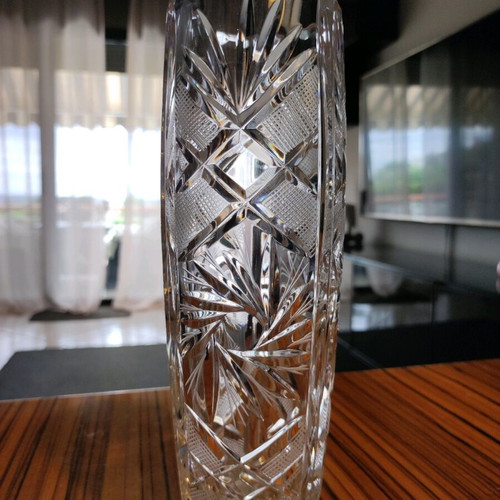 Bohemian crystal vase vintage like new