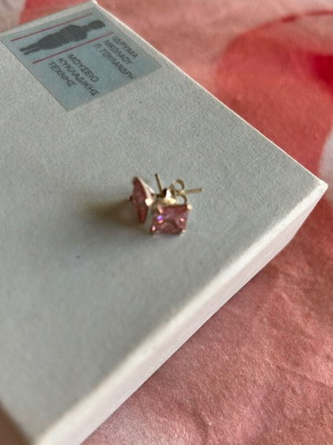 Silver earrings new, pink