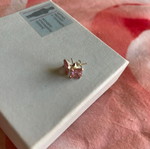 Silver earrings new, pink