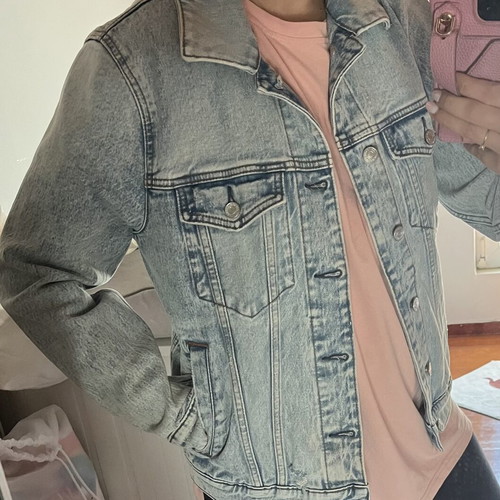 Abercrombie & Fitch Oversized Denim Jacket Light Blue Size S Like New