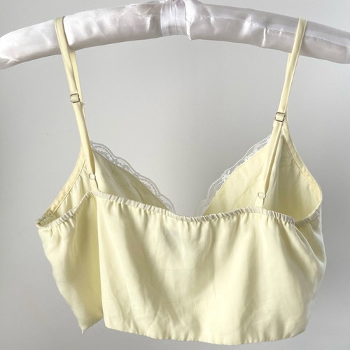 Princess Polly Lace-Trim Bustier Crop Top like new, size M, yellow