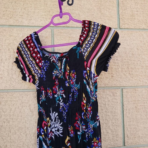 Floral maxi summer dress with smocking