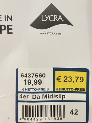 Midislips Speidel λευκά σετ 4 καινούργια νούμερο 42