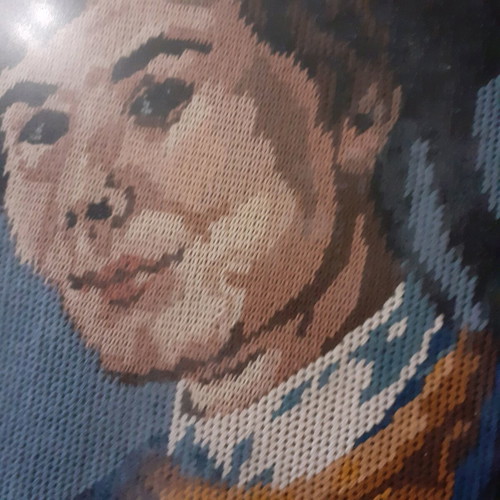 Handmade embroidered tapestry like new with wooden frame