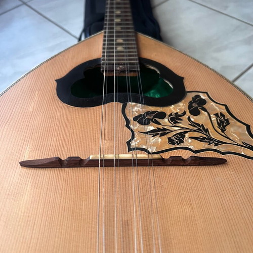 Four-string Handmade Bouzouki used with case by Paraskevas Papadopoulos