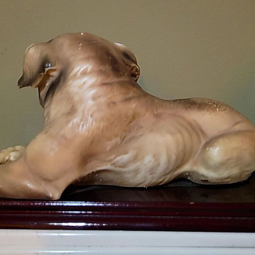 Decorative pug dog figurine used, terracotta