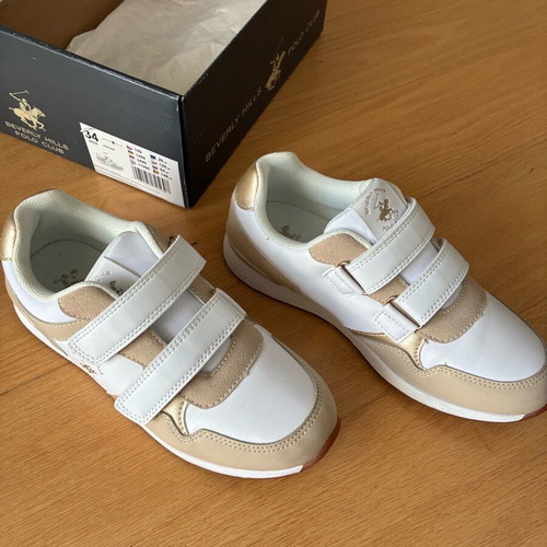 Beverly Hills Polo Club kids sneakers size 34 new, white and beige