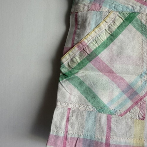 Vintage Y2K Plaid Summer Shorts used, size M, pastel checkered