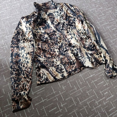 Satin jacket brown like new, size L