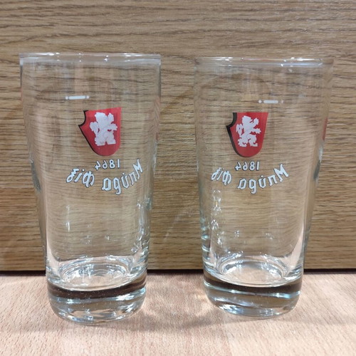 Fix Beer Set of Two Vintage Promotional Glasses 250ml Like New