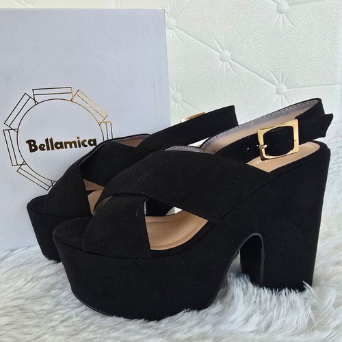 Bellamica platform sandals size 39 black suede new
