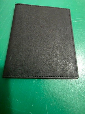Three Angels genuine leather card holder, black