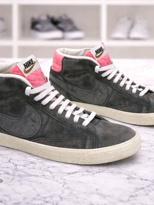 Nike Blazer Mid casual shoes used, size 43, blue and pink