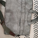 Admiral Loborn laptop bag, grey, alcantara fabric