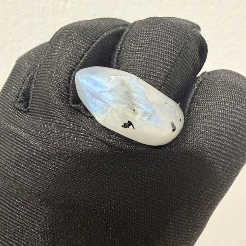 Moonstone ring carved from a single natural piece