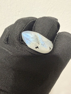 Moonstone ring carved from a single natural piece