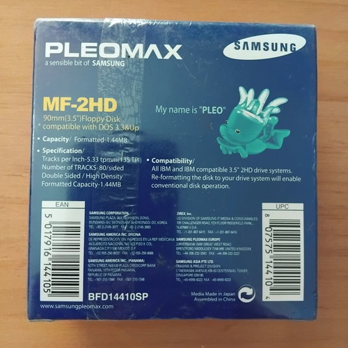 Pleomax Samsung MF-2HD 3.5-inch floppy disks, pack of 10