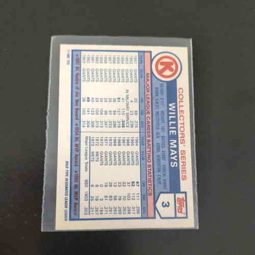 1985 Topps Willie Mays collector card like new