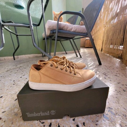 Timberland leather sneakers used, size 41.5, beige