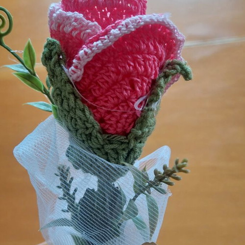 Handmade crocheted flower