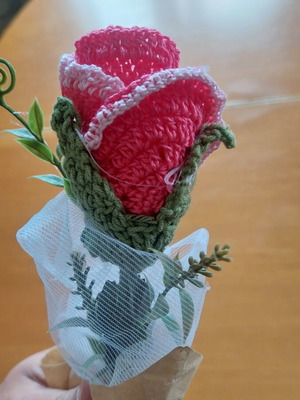 Handmade crocheted flower