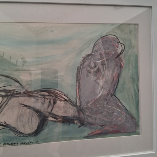 Painting "Gymna" framed 40×50cm, signed