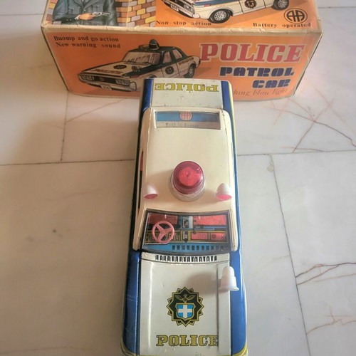 Tin car by Ananiadis used, 1950s vintage, collectible