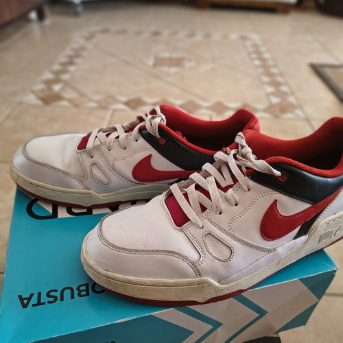 Nike Full Force Low Retro Sneakers used, size 47, white and red