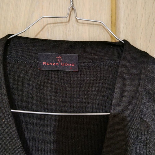 Men's cardigan new, 50% wool, size L, black