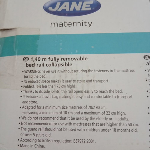 Jané Maternity Folding Bed Rail 1.40m, new