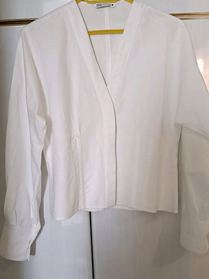 Zara shirt used, cotton, off-white, size XL
