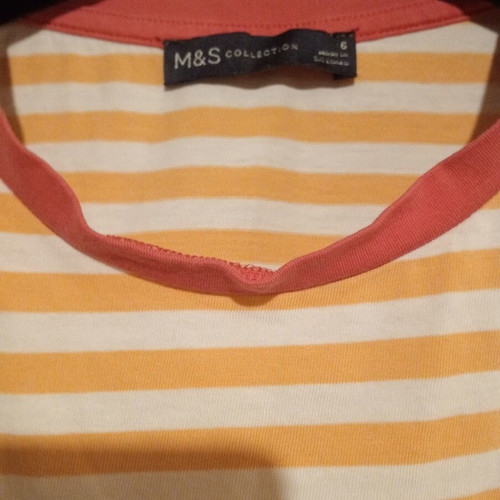 M&S Collection striped oversized T-shirt 100% cotton new