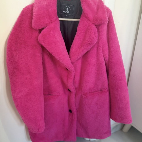Pink Fur Coat Size S New