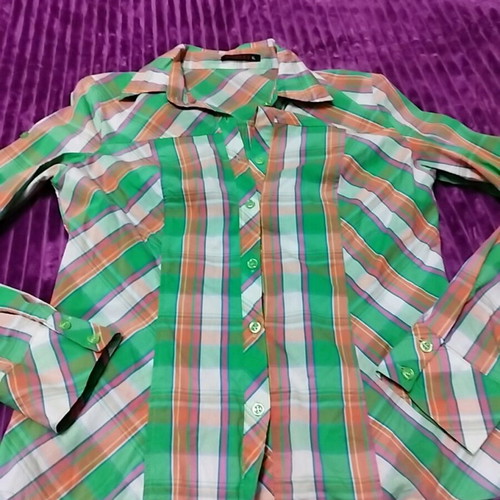 Plaid long-sleeve shirt new, size M, multicolored