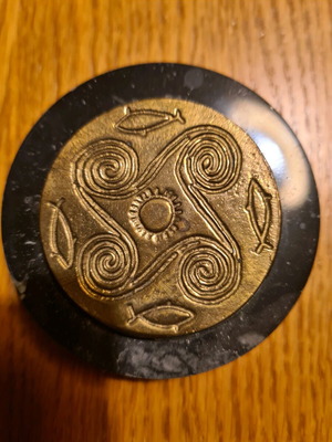 Press papier μεταχειρισμένο συλλεκτικό μουσειακό 1990 από μπρούντζο και μάρμαρο