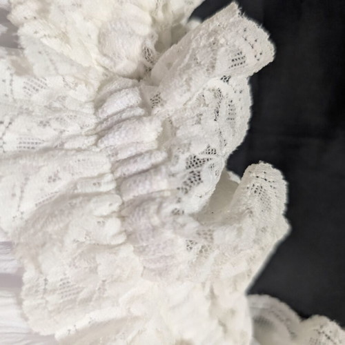 Romantic cream blouse with lace, one size