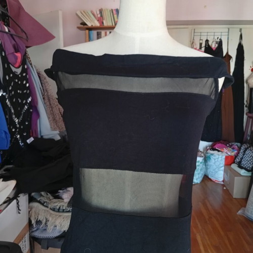 Sexy black dress size M like new with sheer panels