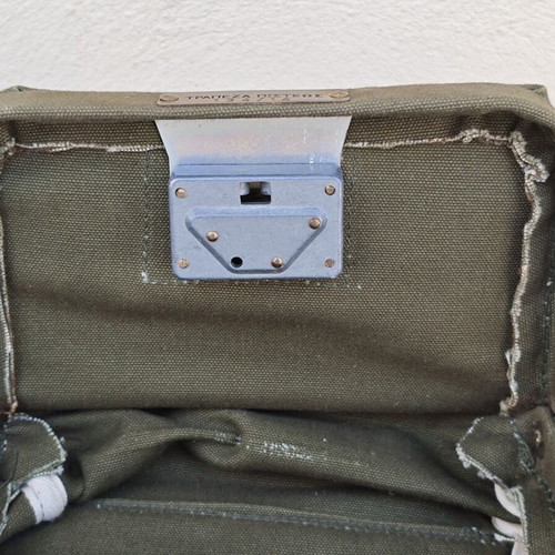 Money transport bag used, Trapeza Pisteos vintage canvas with lock