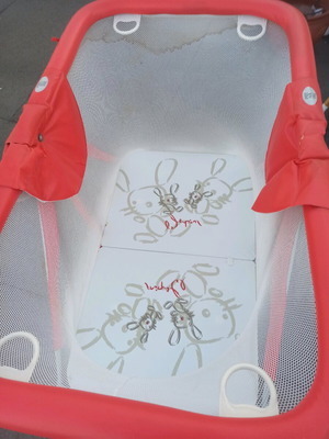 Playpen used, foldable for storage