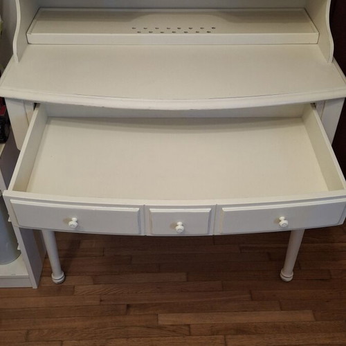 Trimar Wooden Secretary Desk used, romantic classic style, white