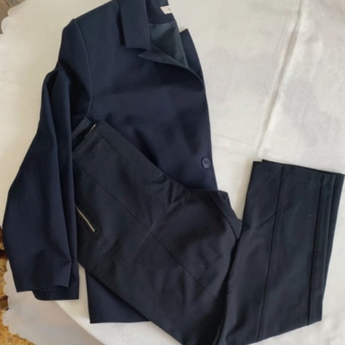 Dina women's suit dark blue like new, jacket and trousers, size XL
