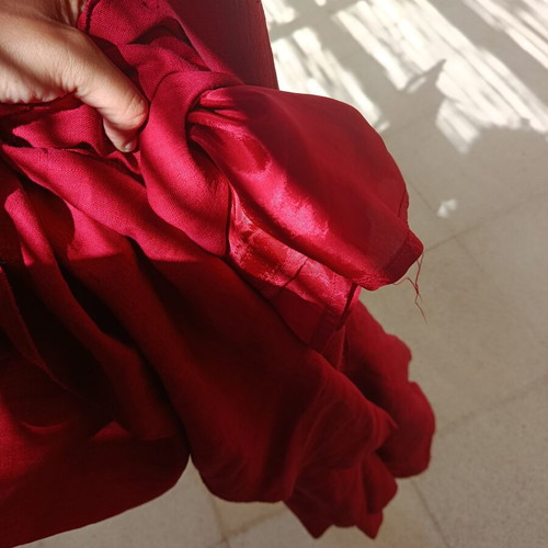 Linen dress Cosmos like new, warm red, size XL