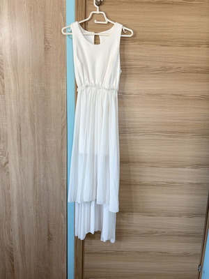 White asymmetrical dress like new, one size