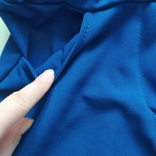 Set jacket and trousers like new from thin fabric blue