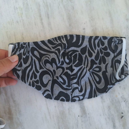 Face mask handmade black and grey new