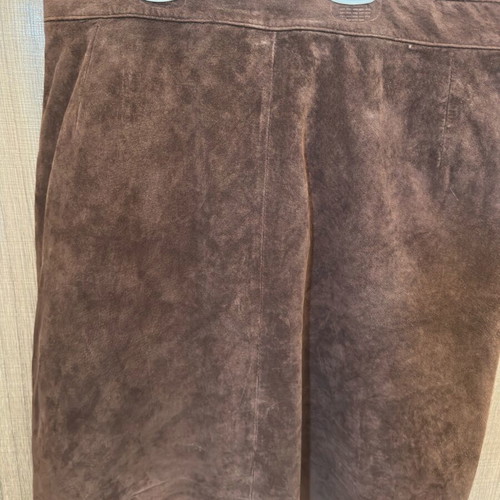 Castor leather skirt like new, brown, size 44 L/XL