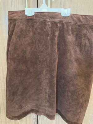 Castor leather skirt like new, brown, size 44 L/XL