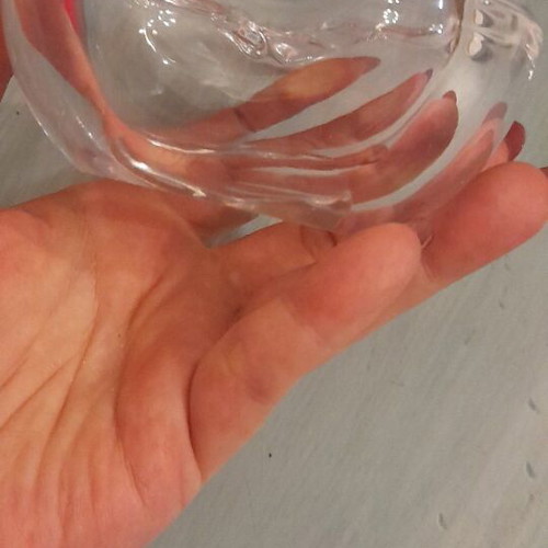 Vintage Vannes-le-Châtel crystal bowl-ashtray like new, apple shape