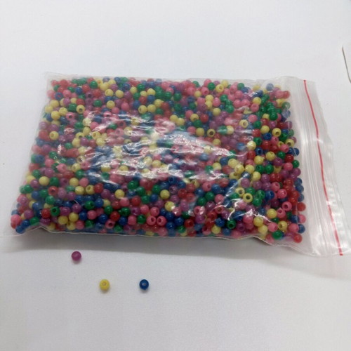 Plastic beads for crafts 3mm width, hole 1mm, new