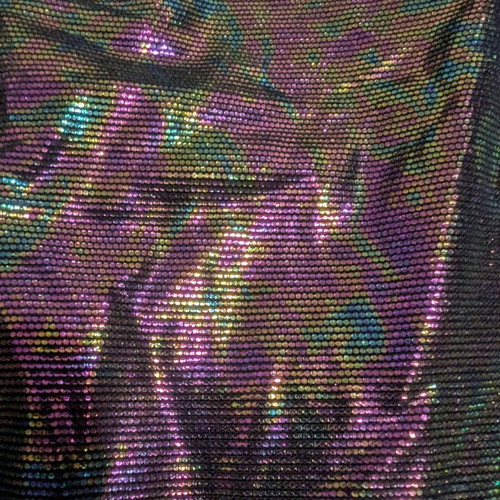Metallic top em's the label used, size S/M, purple
